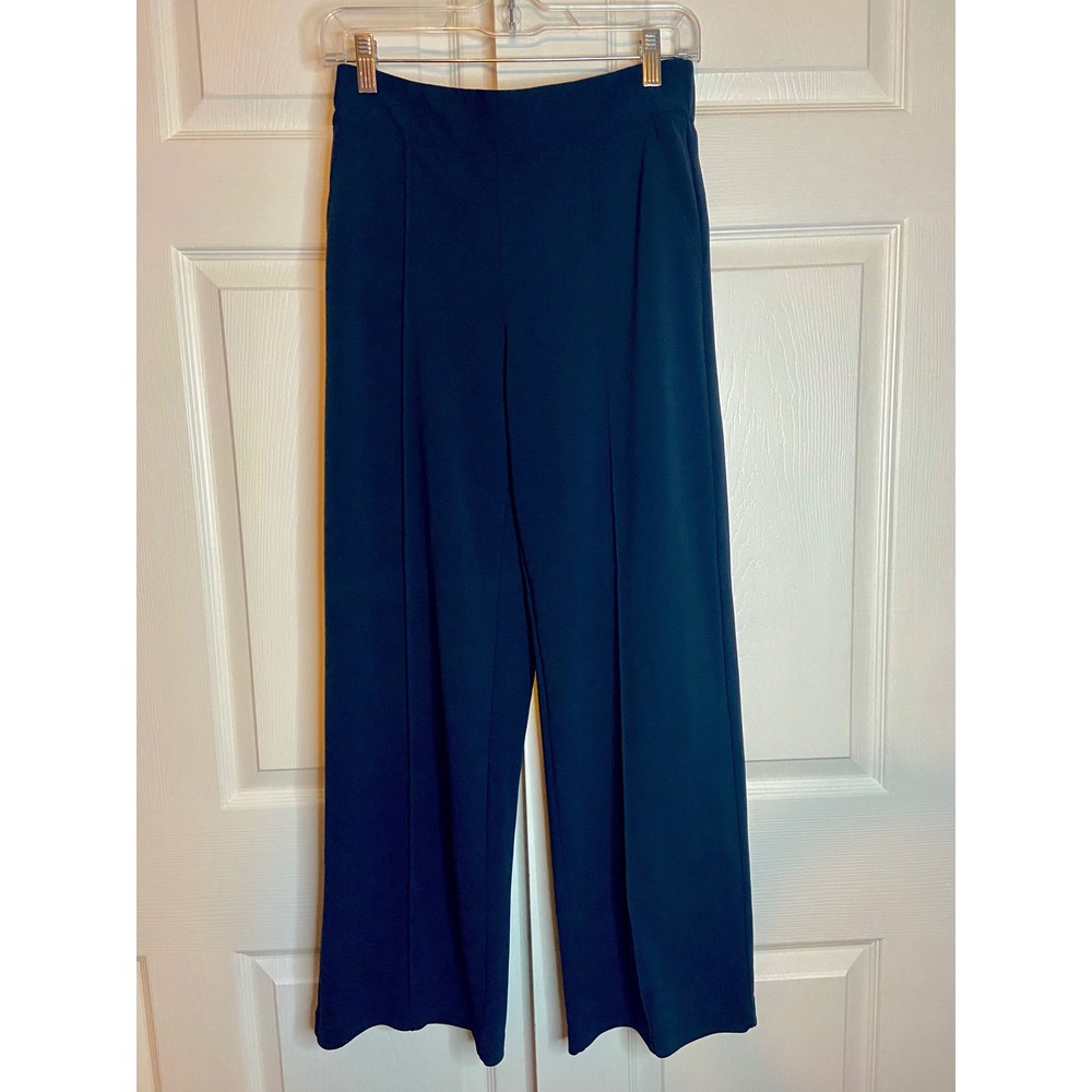41 Hawthorn Navy Blue Pintuck Wide Leg Trousers Pants Small Quiety Luxury
